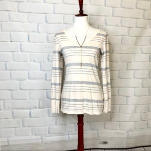 Long sleeve, casual gray striped top